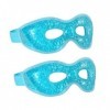 Lot de 2 masques rafraîchissants pour les yeux – Masque réutilisable en gel avec revers en peluche pour les poches, les maux 