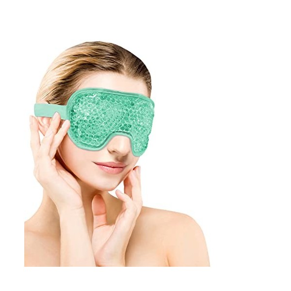 CAM2 Masque pour les yeux rafraîchissant, masque pour les yeux froid, masque pour les yeux réutilisable avec perles en gel, m