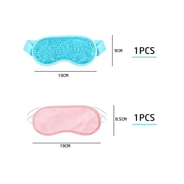 1 masque pour les yeux rafraîchissant réutilisable, chaud ou froid, pour les yeux gonflés, les cernes, les yeux secs et 1 tei