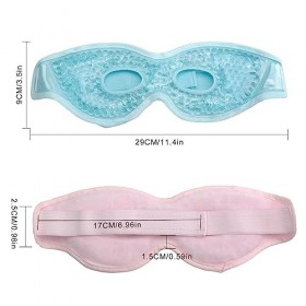 Lot de 2 masques rafraîchissants pour les yeux - Réutilisables - Avec perles en gel - Pour thérapie par le froid - Pour les y