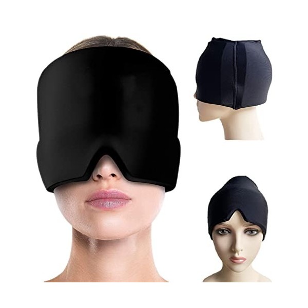 CARTEY maux tête Gel Ice | Chapeau Anti-migraine | Bonnet Extensible soulagement des maux tête thérapie par Le Froid pour Les