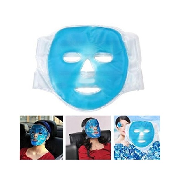 Denshine Facial chaud froid Glace Masque visage Gel Pad Congelable, Reusable- pour gonflées, visage, yeux gonflés, cernes, ma