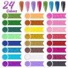 24 Pièces Paillette Ongles Nail Art, Poudre Ongles Nail Art Paillettes pour Visage Corps Ongles avec Pinceaux et Pousse Cutic