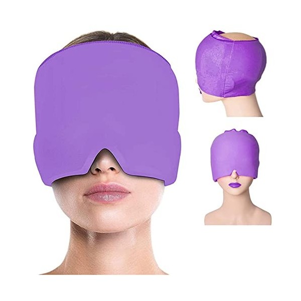 EEUK Bonnet Anti migraine Chaud et Froid, Bonnet en Gel pour la migraine Taille Unique - avec Gel glacé réutilisable pour Les