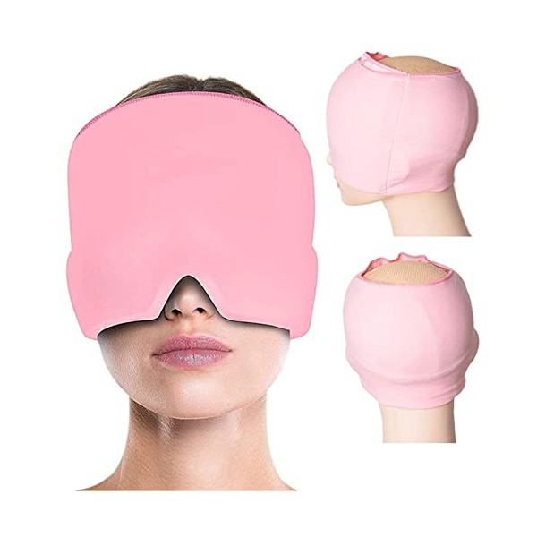 EEUK Bonnet Anti migraine Chaud et Froid, Bonnet en Gel pour la migraine Taille Unique - avec Gel glacé réutilisable pour Les