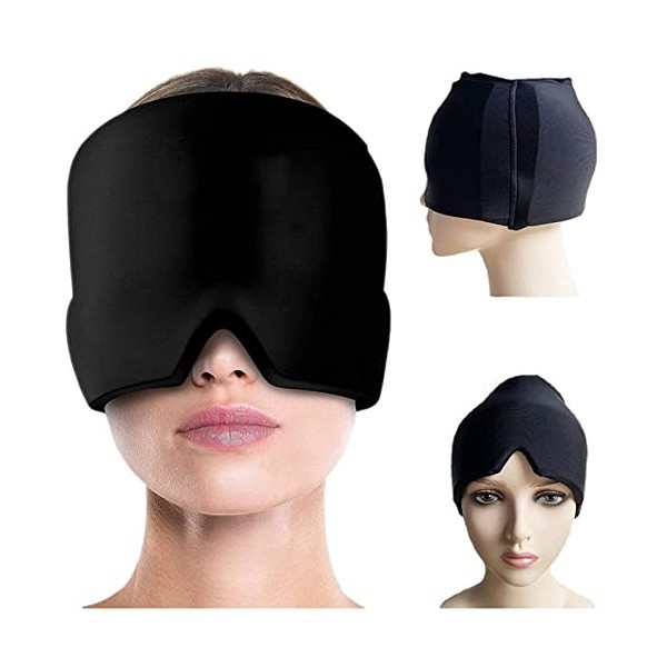 EEUK Bonnet Anti migraine Chaud et Froid, Bonnet en Gel pour la migraine Taille Unique - avec Gel glacé réutilisable pour Les