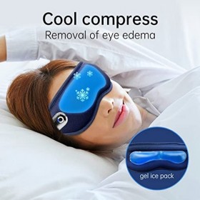 EDSPIX Masque Massage Oculaire Multifonctionnel avec Chaleur Froid Température Constante Vibration Masque Oculaire avec Batte