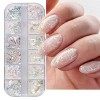 JMEOWIO 12 Grilles Aurore Paillettes Ongles Nail Art Deco Ongle Nail Art Design Manucure