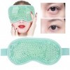 TOUISEDGI Masque pour les Yeux en Gel Rafraîchissant, Patch pour les Yeux en Perles Antifatigue Réutilisables Avec Support en