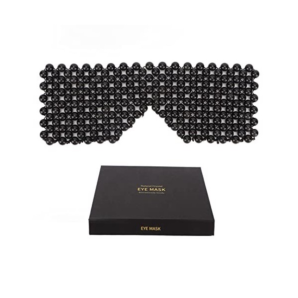 Couvre-Yeux en Pierre Froide, Bandeau pour les Yeux en Jadestone Reli Masque de Sommeil pour Femme et Homme Bandeau pour les 