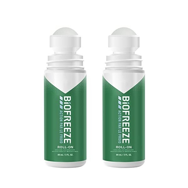 Biofreeze – Lot de 2 Roll On Action par le Froid - Soulage les douleurs musculaires et articulaires – 2 x 89ml Lot de 2 Roll