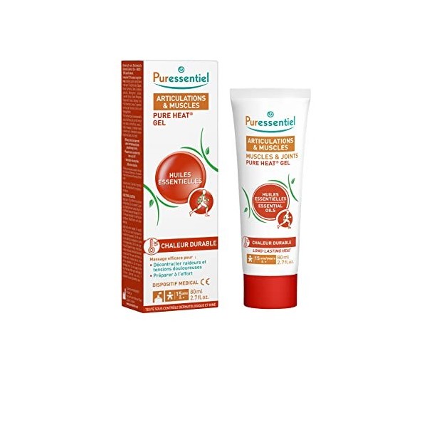 Puressentiel - Pure Heat - Gel articulations et muscles aux 14 Huiles Essentielles Dispositif médical - Effet Chauffant Natur