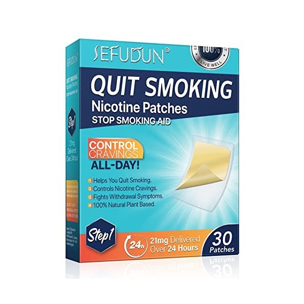 Stop Aid Craving Control Patches, Quit Aid Therapy Patches, Aide à la réduction et à larrêt, Effet longue durée, 21 mg livré