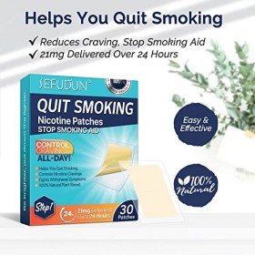 Stop Aid Craving Control Patches, Quit Aid Therapy Patches, Aide à la réduction et à larrêt, Effet longue durée, 21 mg livré