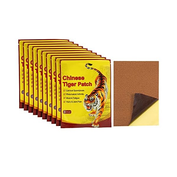 Patchs Anti-Douleur, 80 Pièces Patchs de Tigre Chinois Soulager Les Douleurs Musculaires et Articulaires du Dos Patch pour Do