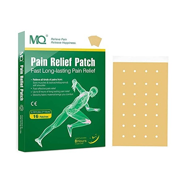 MQ Patch Chauffant Anti-Douleur Pansement Plâtre Soulagement des Douleurs Musculaires Arthrite Maux de Dos Joint 16 Patchs Ch