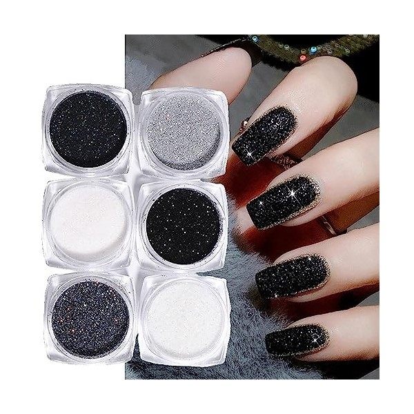 GZSYY Poudre Ongles Effet Sucre Nail Art Paillettes Argent 12 Couleurs Poudre Paillettes Ongles Brillant Ongle