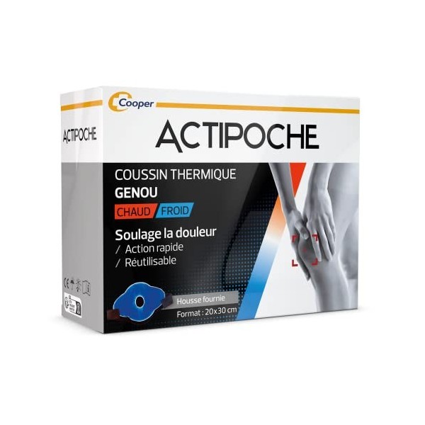 ACTIPOCHE - Coussin thermique - Thermothérapie - Contractures musculaires et douleurs articulaires - Genou - Gel - 1 unité