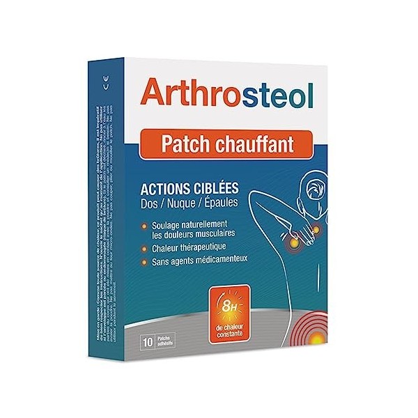 NUTRIEXPERT - Arthrosteol Patchs Chauffants - Cible les douleurs musculaires - Chaleur longue durée 10h - 10 patchs