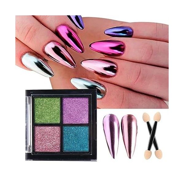 GZSYY Poudre Ongles Effet Sucre Nail Art Paillettes Argent 12 Couleurs Poudre Paillettes Ongles Brillant Ongle