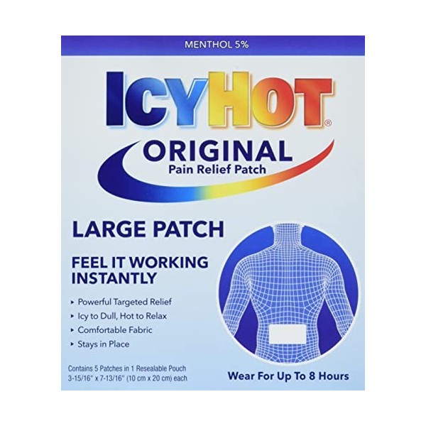 ICY HOT ® PATCH Mà‰DICAMENTEUX Extra fort Pour le dos et les grandes zones 5 ...