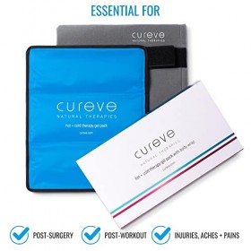 Cureve Natural Therapies Grand pack de gel de thérapie pour le chaud et le froid avec enveloppe 12 "x 15" - poche de glace 
