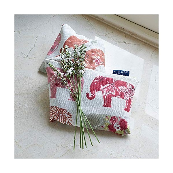 Coussin chauffant microondable de thermothérapie, parfum apaisant de blé et lavande, motif éléphant