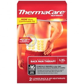 ThermaCare Lower Back & Hip Heat Wraps, Large-XL, 2-Count Boxes Pack of 3 by Thermacare
