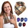 Sunny Bay Microwavable cou chauffage Wrap par graines de lin Bean Bag Heat Pad Neck Pain Relief Londres Plaid Camel