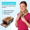 Sunny Bay Microwavable cou chauffage Wrap par graines de lin Bean Bag Heat Pad Neck Pain Relief Londres Plaid Camel