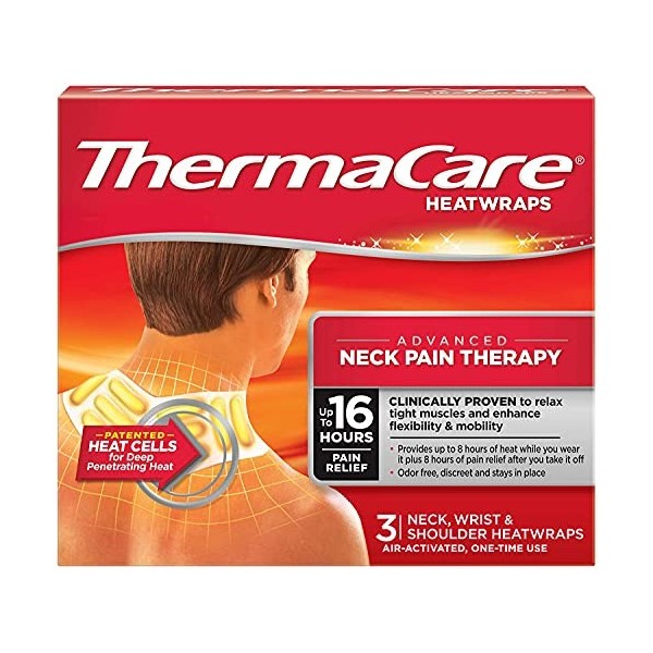 THERMACARE Lot de 3 bandages chauffants pour le cou et les épaules