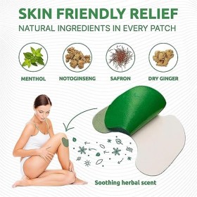 Patch Anti Douleur Genou, Patch Chauffant, Patch Moxibustion Auto-Chauffant, 12Pcs Patch Anti-Douleur en Absinthe, Patch de C
