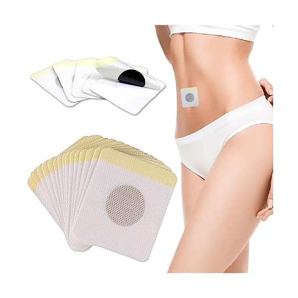 Lamkrtlp 60 pièces Autocollant Nombril Patches, Autocollant de moxibustion,Detox, Patch de Soulagement de la Douleur de Dos, 