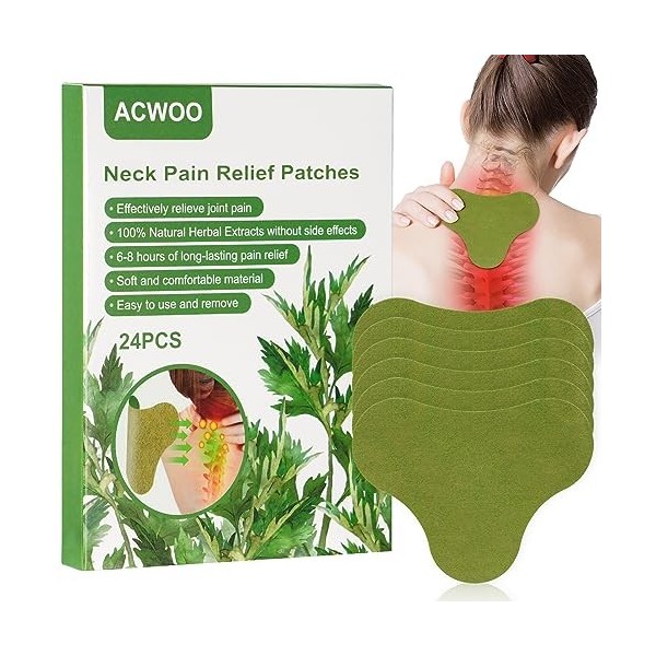 ACWOO Patch Anti Douleur au Cou, 48Pcs Patch Chauffant Cou, Patch Cou Anti Douleur, Patch Moxibustion Auto-Chauffant, Patch A