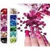 Coeur Nail Art Paillettes,forme de coeur Nail Sequins Glitter，Paillettes Holographiques Colorées 3D Ongles Paillettes Nail Ar