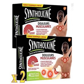 SyntholKiné Patch Chauffant Grand Format Spécial Dos - Lot de 2 Boîtes de 4 Patchs