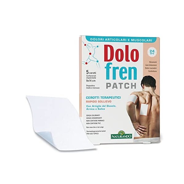 NATURANDO Dolofren Patch - Pansements avec Arnica et Griffe du Diable Soulagement rapide Douleurs musculaires et articulaires