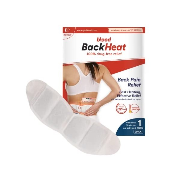 BackHeat Lot de 6 patchs chauffants pour soulager les maux de dos et soulager les douleurs dorsales