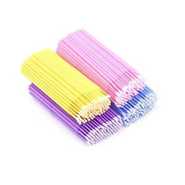 400 pcs Micro Applicateurs Brosses Dextension de Cils Jetables pour le Maquillage Les soins Dentaires et Oraux 4 Brosses de 