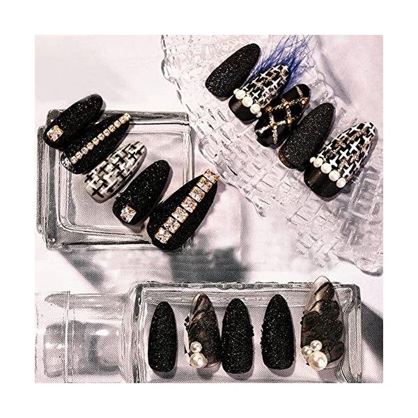 Paillette Ongles Nail Art, Paillette Poudre Ongle Effet, Sucre Ongles Nail Art Paillettes, Shining Sugar Effect Glitter Black