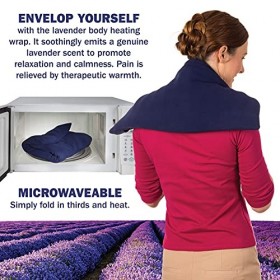 Sunny Bay Corps aromathérapie Coussin chauffant Lavande Extra large Bleu marin