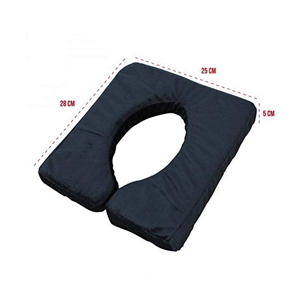 Vivezen - Coussin de visage, face, à mémoire de forme noir pour table de massage