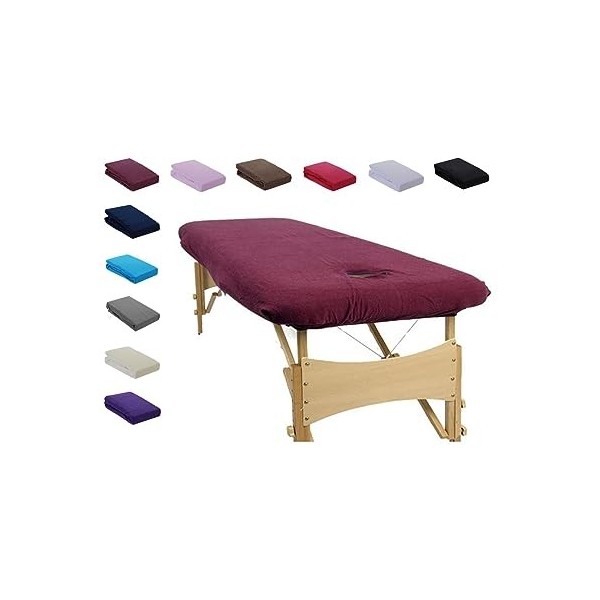 MFB Provence ® - Drap Housse éponge pour Table de massage - coloris au choix Noire avec trou nasal 