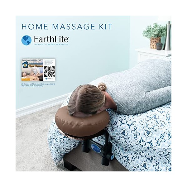 EARTHLITE Home Kit de massage - Têtière et coussin de visage ajustable Deluxe / pour des massages à la portée de tous, chez s