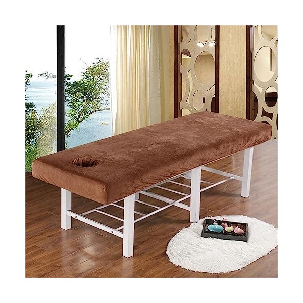 Highdi Housse Table Massage avec Trou, Velours de Cristal Epais Douceur Housse Table de Massage Housse Table Elastique Drap H