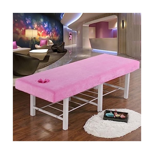 Highdi Housse Table Massage avec Trou, Velours de Cristal Epais Douceur Housse Table de Massage Housse Table Elastique Drap H