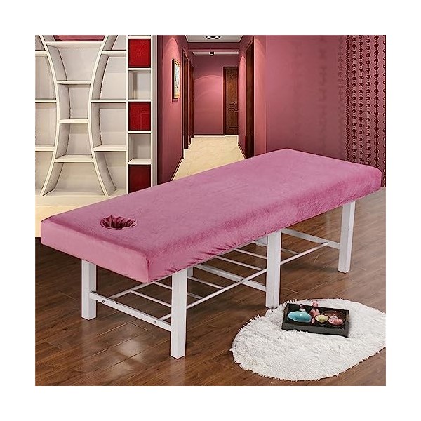 Highdi Housse Table Massage avec Trou, Velours de Cristal Epais Douceur Housse Table de Massage Housse Table Elastique Drap H