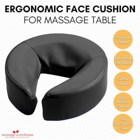 Porta-Lite Coussin de visage pour table de massage Convient pour tous les appuis-tête standard Noir