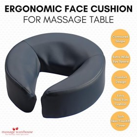 Coussin de visage pour table de massage Coussin repose-tête compatible avec tous les appuies-têtes standard Bleu marine