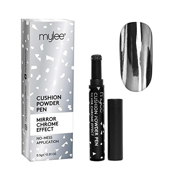 Mylee Air Cushion Chrome Powder Pen Holographique Nail Powder Decoration Brillant Effet Miroir Métallisé Longue Durée, DIY Na